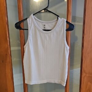 Chic White Ribbed Tank Top